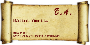 Bálint Amrita névjegykártya